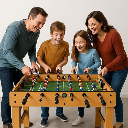 Baby-Foot en bois 75 cm - Table de football avec 18 joueurs et compteurs de score - Jeu d'intérieur